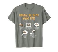 Sea Otter Things I Do in My Spare Time Sea Otter T-Shirt, Men, Olive Heather, 3X-Large