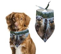 Sea Otters Animal Dog Bandana Adjustable Pet Scarf Bib Cute Triangle Handkerchief for Dogs Cats Gifts