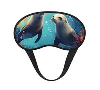 Sea Otters Blackout Sleep Mask - Soft Adjustable Eye Mask for Full Light Blocking, Deep Sleep, Travel & Relaxation