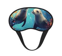 Sea Otters Blackout Sleep Mask - Soft Adjustable Eye Mask for Full Light Blocking, Deep Sleep, Travel & Relaxation