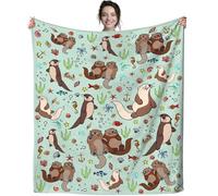 Sea Otters Blanket Super Soft Warm Flannel Throw Blankets Bedding Gifts for Kids Girls Boys Adults 80"x60"
