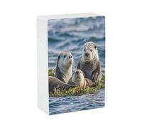 Sea Otters Cigarette Case Stylish Lightweight Pocket Holder Case for Smoke Waterproof Cigarette Dispenser Cigarettes Accessories for Outdoor Camping Hiking