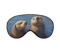 Sea Otters Painting Eye Mask Sleep Mask Eye Masks for Sleep Sleep Masks for Women Men Sleeping Mask Travel Eye Mask Sleep Mask Blackout Funny Sleep Mask Cute Sleep Mask