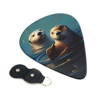 Sea Otters Painting Guitar Picks 6-Pack - Pick Set (0.46mm / 0.71mm / 0.96mm) Suitable For Guitar And Ukulele Playing