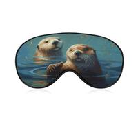 Sea Otters Painting Sleep Mask Eye Mask Eye Masks for Sleep Sleep Masks for Women Men Travel Eye Mask Adjustable Sleeping Mask Sleep Mask Blackout Cute Sleep Mask