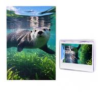 Sea Otters Puzzles 500 Pieces Personalized Jigsaw Puzzles Photos Puzzle for Adults Challenging Picture Puzzle with Storage Bag Jigsaw for Men Women Home Decor (19.7" x 29.5")