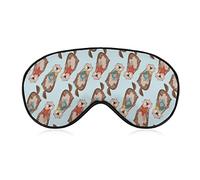 Sea Otters Starfish Pattern Sleeping Eye Mask Eye Shade with Adjustable Strap Blindfold for Airplane Travel