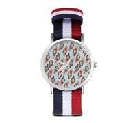 Sea Otters Starfish Pattern Sport Watch for Men Women Nylon Strap Wrist Watch Analog Quartz Watch