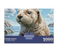 Sea Otters1000 Piece Puzzle Puzzle Games Cute Pets Puzzle Gift for Adult 38x26cm/1000pcs