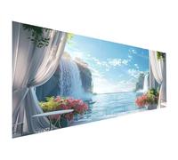 Sea Paint by Numbers Curtain Adult Paint by Numbers Canvas Kits, Paint-by-Numbers 60X80cm, DIY Color Oil Painting Acrylic Paints, Without Frame, Hobbies for Adults Women, Christmas Decorations L6-614