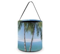 Sea Palm Trees Halloween Tote Candy Bags Trick Or Treat Candy Bags Reusable Candy Basket With Handles Multipurpose Gifts Bag For Festival Party Gathering