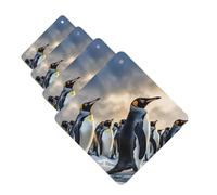 Sea Penguin Car Air Fresheners Cards Set of 4 Pieces Personalized Car Fresheners Gifts for Men Women Auto Aromatherapy Tablets Hanging Scented Cards for Wardrobe Bathroom