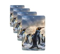 Sea Penguin Car Air Fresheners Cards Set of 4 Pieces Personalized Car Fresheners Gifts for Men Women Auto Aromatherapy Tablets Hanging Scented Cards for Wardrobe Bathroom
