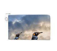 Sea Penguin Coin Purses with Zipper, Personalized Zero Wallet for Shopping, Small Makeup Pouches Bag for Travel, Card Organizer Case, Portable Canvas Change Purses