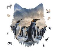 Sea Penguin Jigsaw Puzzle 175PCS Wolf Head Design Puzzle Wooden Jigsaw Puzzles for Adults Families