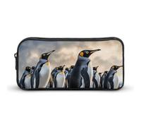 Sea Penguin Pencil Case - Large Aesthetic Makeup Bag Multi-Purpose Pencil Pouch Cute Cosmetic Bag with Zipper Closure for Office, Home, Study & Travel