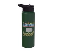 Sea Peoples Bronze Age Helmets Funny History Stainless Steel Insulated Water Bottle