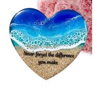 SEA POCKET HEART - HEART SEA DECORATION | Decorative Ornaments for Women Memorial Meditation Student Work Work Favor Party Collection Valentine's Day Birth Teacher