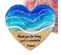 Sea Pocket Heart - Sea Heart Shaped Decorative Ornaments for Women Memorial Meditation Student at Work Favor Party Collection Birth Valentine's Day Craft Teacher