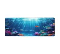 Sea Princess Underwater Sea Creatures Mouse Pad In Big Extended Non-Slip Rubber Base Mousepad With Stitched Edges Gaming Pc Desktop Large Mouse Pad 11.8x31.5