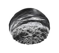 Sea Print -Print Extra Large Waterproof Shower Cap-Double Layer Protection For Long/Curly Hair