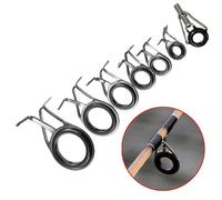 Sea Rod Guide Ring Set 7Pcs/Set Boat Trolling Fishing Rod Guide Eye Ring Spinning Casting Line Guide Tip Top Rod Building Repair Kit Accessories Tools. Fishing Rod Guides