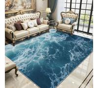 Sea Rugs Living Room Large 160x230 - Nautical Ocean Marine Bedroom Rug, Coastal Seaside Washable Non Slip Low Pile Carpet