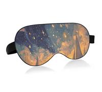 Sea Sailboats Art Stars Night Travel Essential Travel Eye mask with Elastic Adjustable Band Blackout Breathable Blackout Eye mask for Sleeping Public Transportation