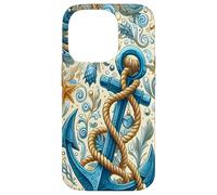 Sea Sailors On The Ocean Ship And Boat Anchor Blue Design Case for iPhone 14 Pro