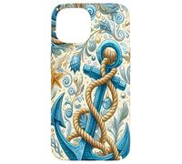 Sea Sailors On The Ocean Ship And Boat Anchor Blue Design Case for iPhone 15