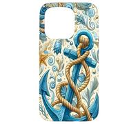 Sea Sailors On The Ocean Ship And Boat Anchor Blue Design Case for iPhone 15 Pro