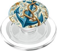 Sea Sailors On The Ocean Ship And Boat Anchor Blue Design PopSockets PopGrip for MagSafe