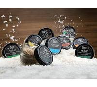 Sea Salt Flakes Aromatic Fleur de Sel from Trapani, Sicily - Hand-Harvested Italian - Gourmet Salt - Saline Culcasi (Gift Set 6 x 120g)