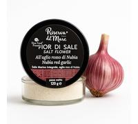 Sea Salt Flakes from Trapani, Sicily - Hand-Harvested Fleur de Sel - Aromatic Italian Sea Salt - 120g Jar - Saline Culcasi (Red Garlic)