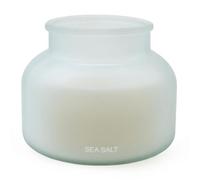 Sea Salt Scented Candle, 10cm Frosted Blue Glass Jar with Single Wick