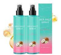 Sea Salt Spray for Women and Men, Texturising Sea Salt Spray, Coconut Aroma, Volumizing Water, Effortlessly Achieve Beachy, Wavy and Curly Hair, Strong Natural Finishing Hold (100ml, 2pcs)