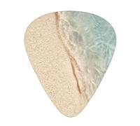 Sea Sand With Starfish,12 Pcs Guitar Pick,3 Different Thickness Plectrums for Acoustic Guitar Bass Ukulele (0.46mm 0.96mm 0.71mm)