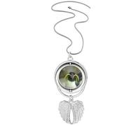 Sea Science Nature Antarctic Penguin Picture Pendant Angel Wings Rotating Necklace Jewelry
