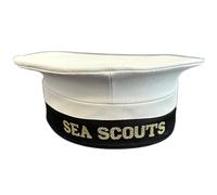 Sea Scouts Cap - Pork Pie Style Military Hat, White, Navy (57)