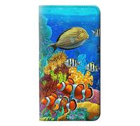 Sea Seabed Fish Corals Underwater Ocean PU Leather Flip Case Cover For Google Pixel 4a 5G