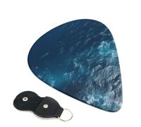 Sea Seen From The Top 6 Pack Guitar Picks With Holder, Personalized Guitar Plectrums Non-Slip Portable Ukulele Bass Picks 0.71mm For Acoustic Guitar Lovers Gifts