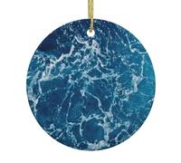 Sea Seen From The Top Print Christmas Ornaments Couple Gifts For Him Her Christmas Tree Decoration Ceramic Hanging Ornament Anniversary