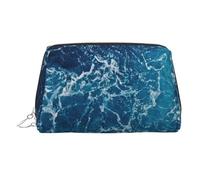 Sea Seen from The Top Print Makeup Bag Portable Leather Waterproof Cosmetic Bag Clutch Makeup Brush Bag (6.7x4.3in)