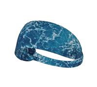 sea seen from the top Printed Running Headband Women, Foldable Adjustable Width, Non Slip for Workout Washing and Spa