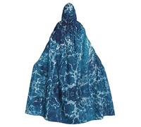 Sea Seen From The Top Printing Adult Halloween Hooded Cloak 57.8 Inches Oversized Hat For Vampire