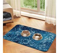 Sea Seen From The Top Printing Feeding Mat For Dogs Cats Pet Absorbent Leather Tablecloth 23.62in*15.75in Cat Dog