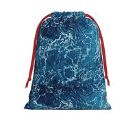 Sea Seen From The Top Printing Soft Drawstring Gift Bag With Red Ribbon Durable For Christmas Halloween For Adults Gifting