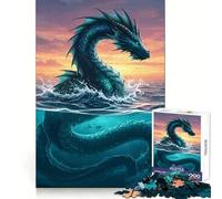 Sea Serpent Emerging from The Ocean 1000 Piece Jigsaws for Teenagers Puzzle Mental Toy Peaceful Time Premium Cut Artistic Gift (50x75cm)