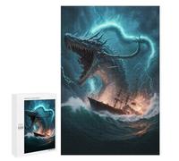 Sea Serpent Storms Ship Challenging Puzzle for Adults, 1000 PCS - Winter Activity Gift - to Assemble, Frame And Display