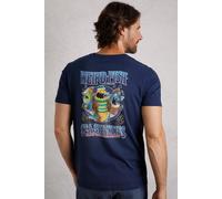 Sea Shanties Back Print Artist T-Shirt Weird Fish Dark Blue XXL